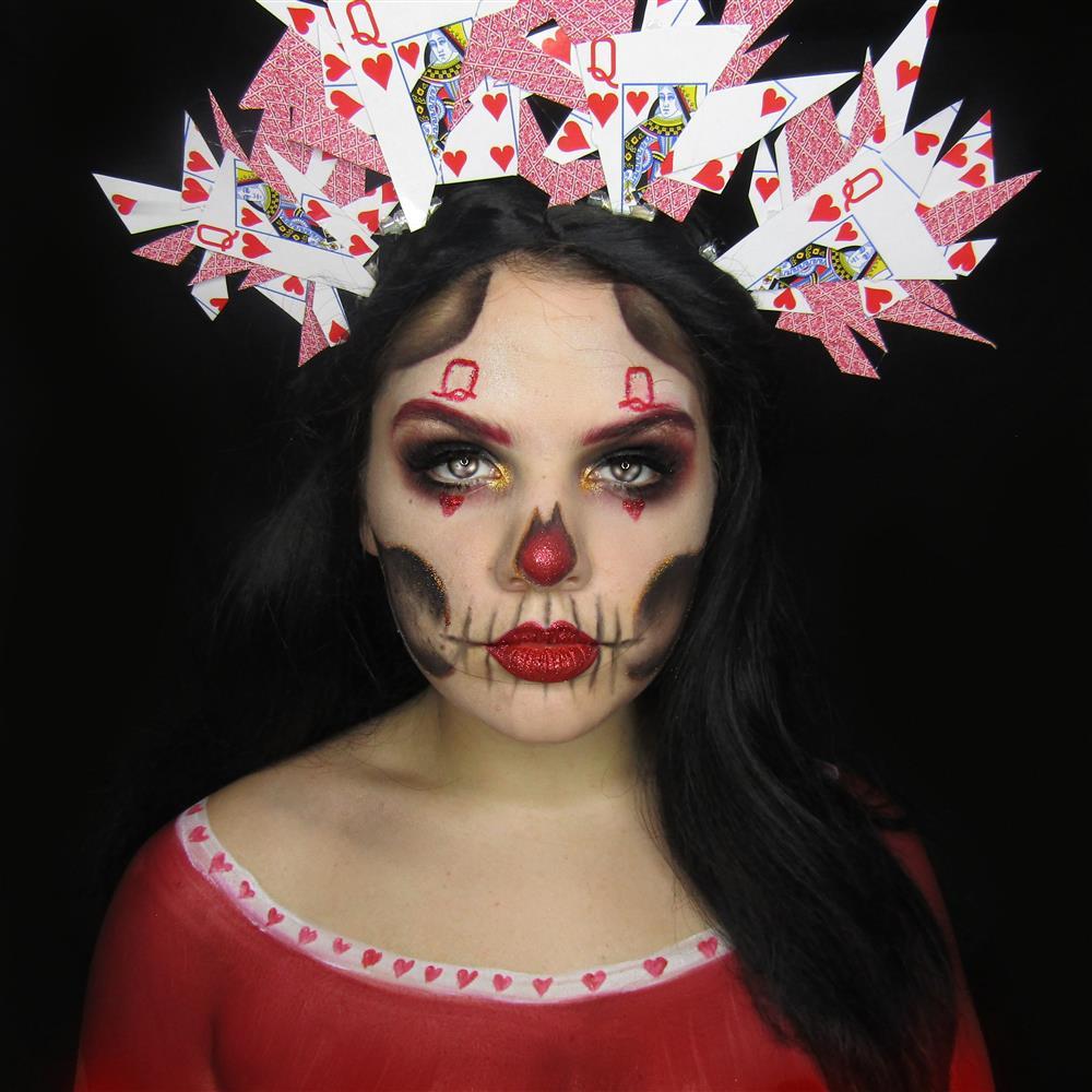 Queen of Hearts Day of the Dead Makeup How To